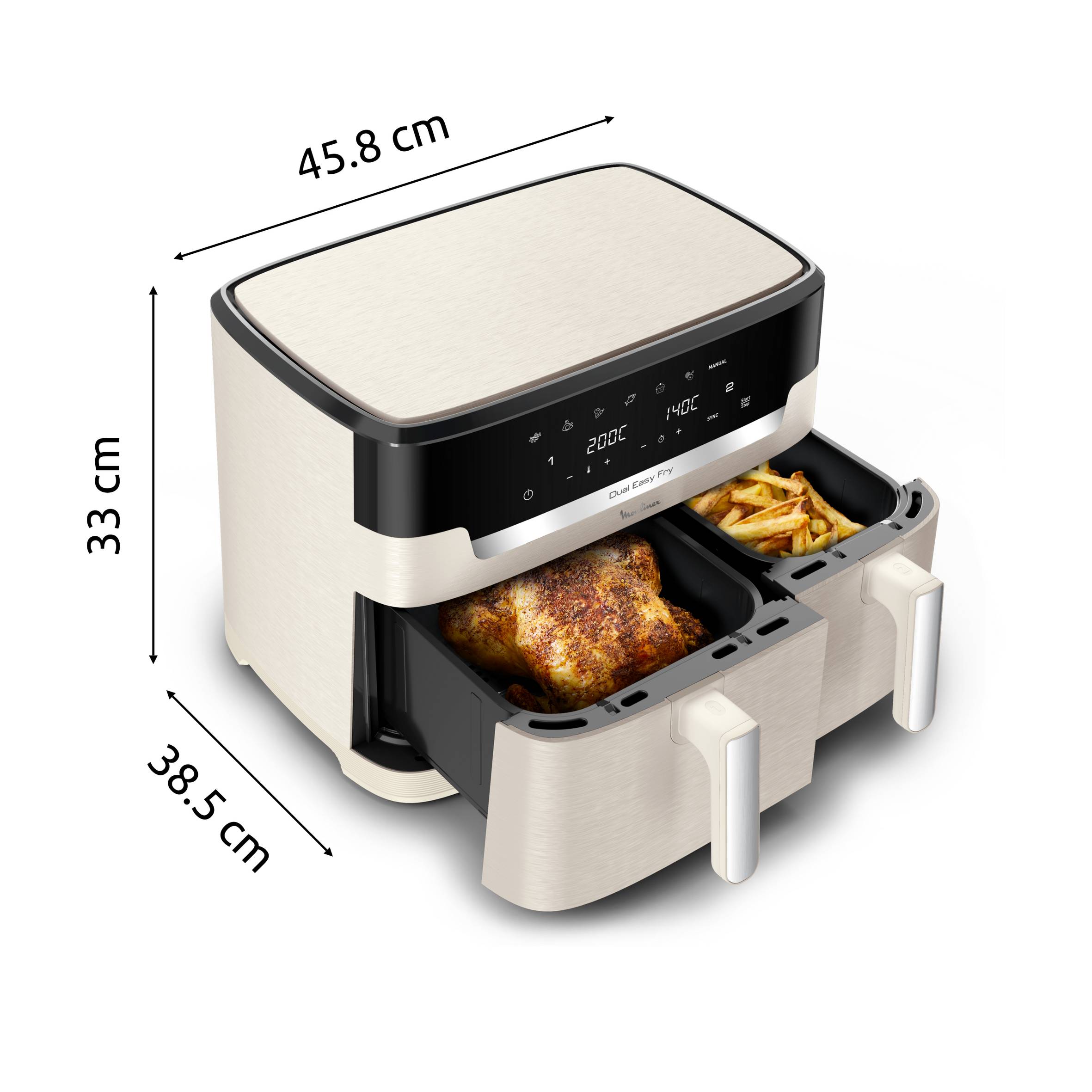 Easy Fry Dual XXL Collection Ivoire, Capacité 11L, jusqu'à 8 personnes
