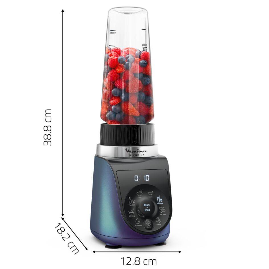 Blend Up, Blender mini, Bol tritan 0.85L, 1000W, 8 programmes, 6 lames, 2 gourdes