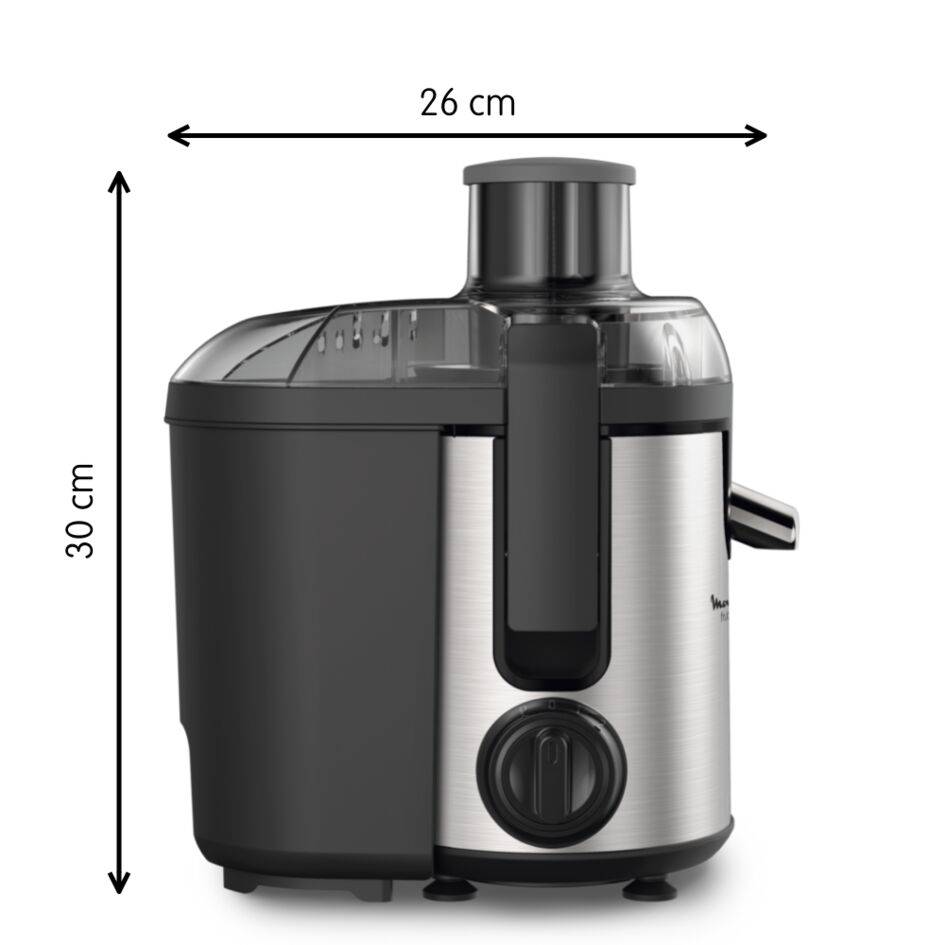 Frutelia+ métal, Centrifugeuse, Capacité XL de 950 ml, 2 vitesses + pulse, 400 W, Noir et Métal