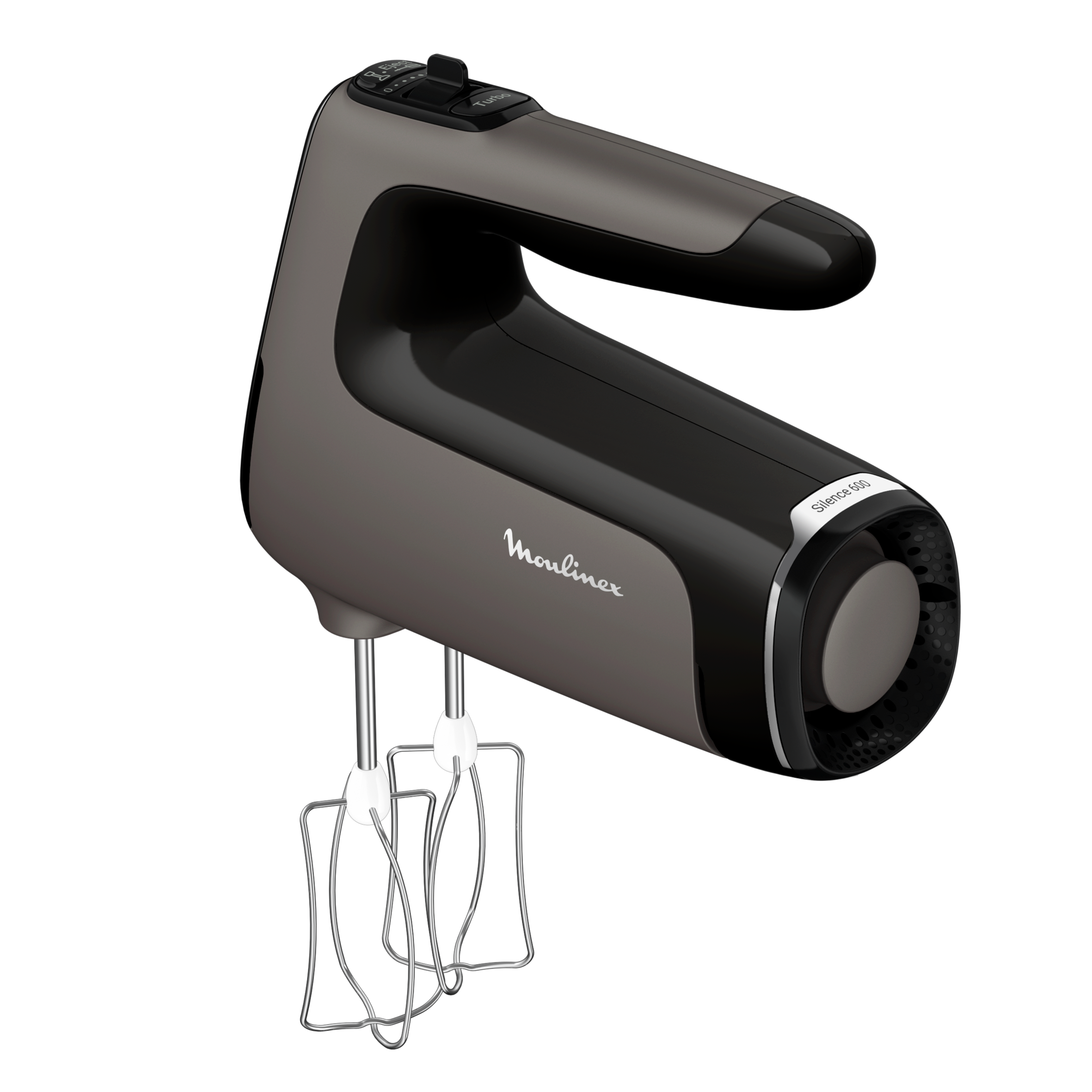 Powermix silence, Batteur électrique, Technologie silence, 2 jeux de fouets, 600 W, Argent