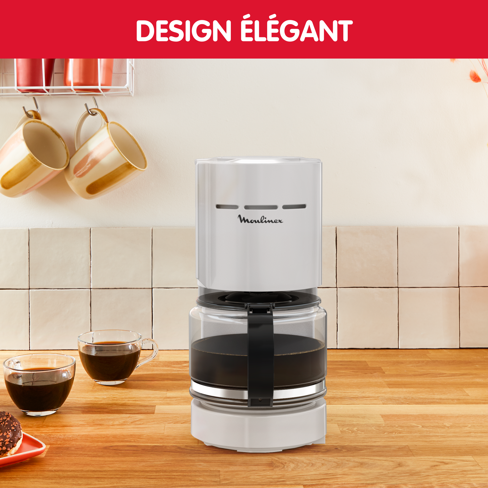 Simpleo, Cafetière filtre, 12 tasses, Porte-filtre pivotant