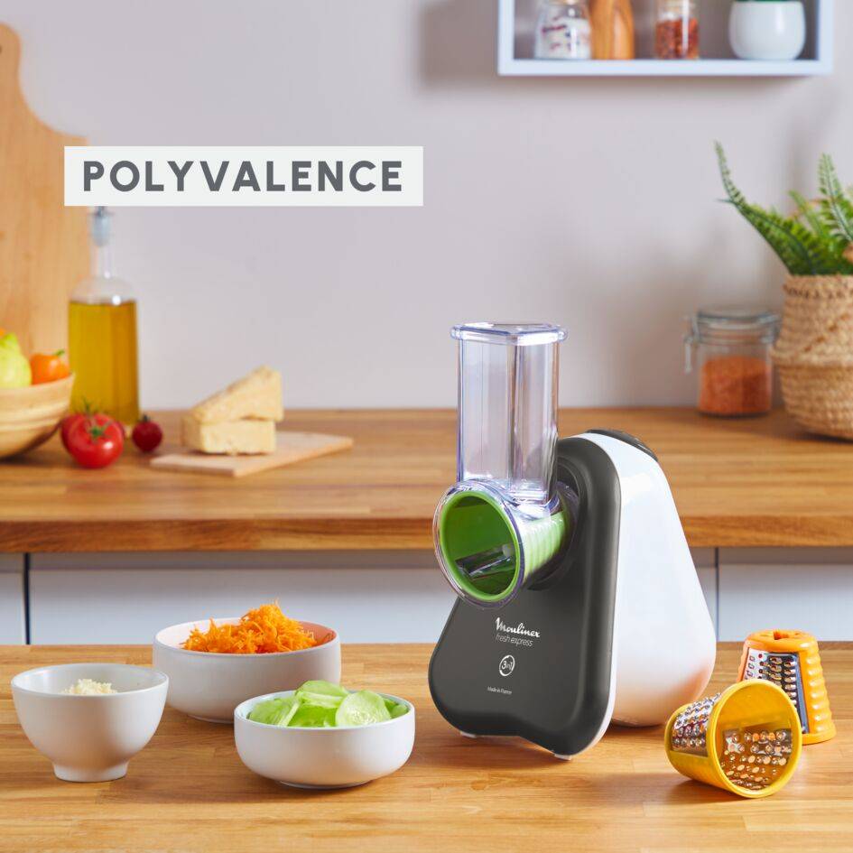 Fresh Express 3-en-1, Découpe-légumes, 3 cônes, gris