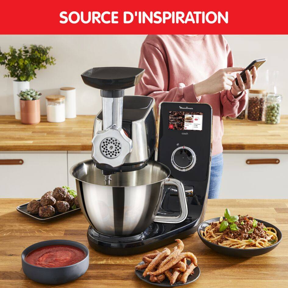 Accessoire Coach Meat and Pasta Box, Hachoir à viande, Extracteur de coulis, Embout à biscuits, saucisses et Kebbes, Pochette de rangement,  5 fonctions en 1