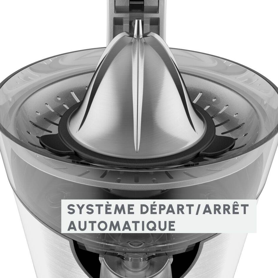 Vitapress Pro, Presse agrumes, 300 W, Levier à pression, cône en acier, Gris