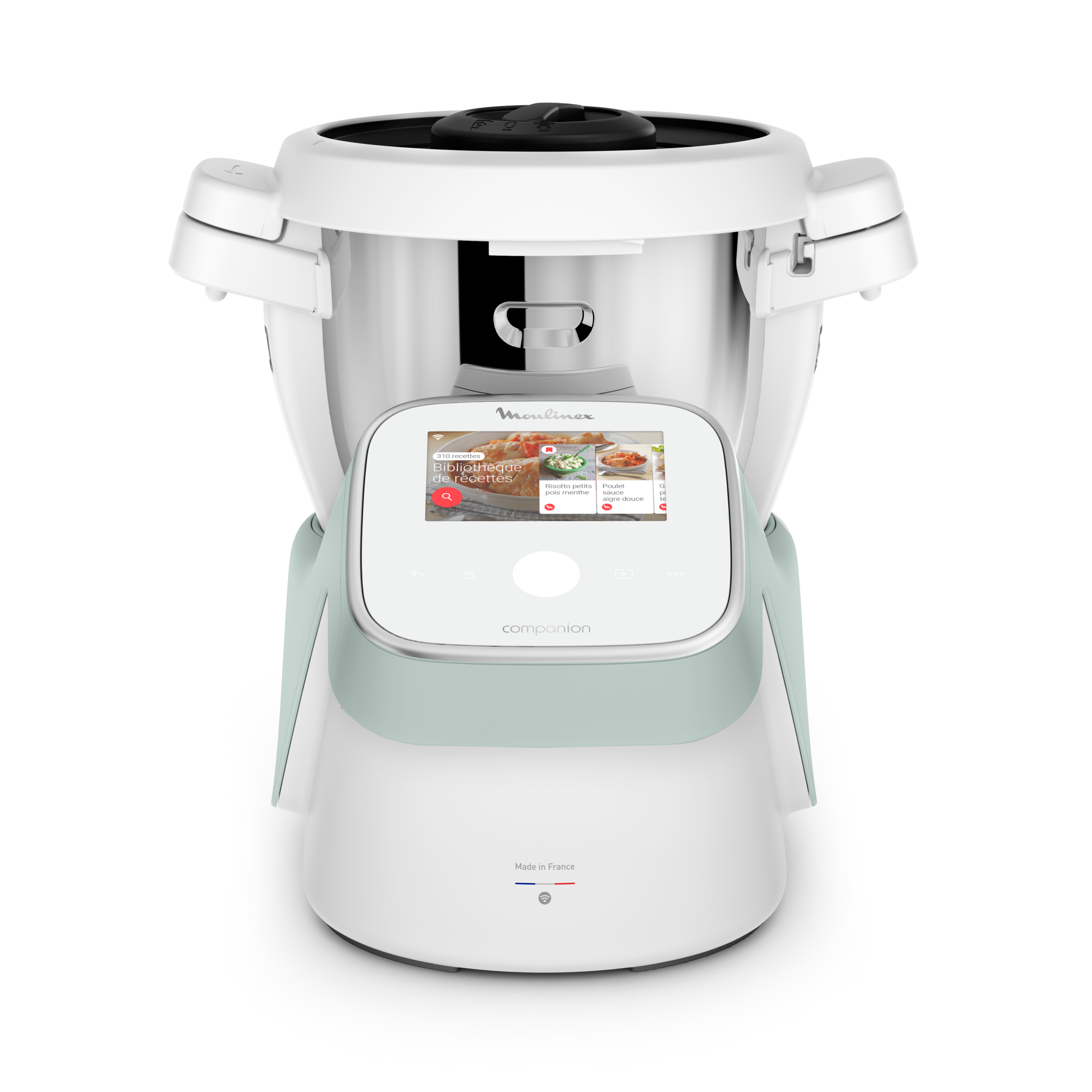 I-Companion Touch, Robot cuiseur, 17 fonctions, Connecté, Recettes sur l’écran, Capacité XL 10 personnes, Eucalyptus, Fabriqué en France
