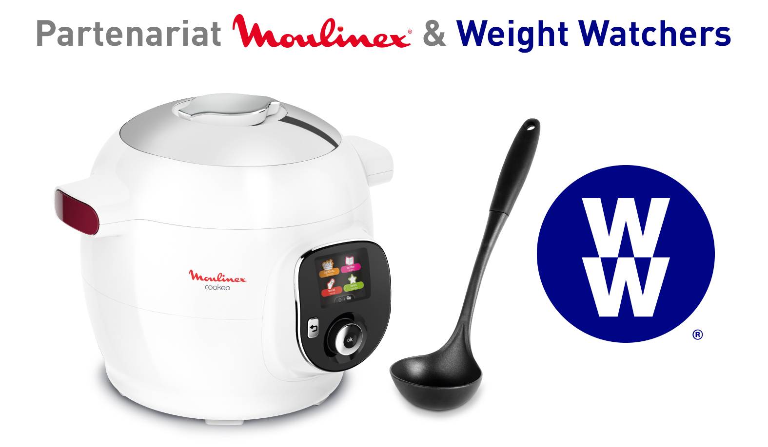 Cookeo+ Blanc 100 recettes avec louche et programme Weight Watchers inclus