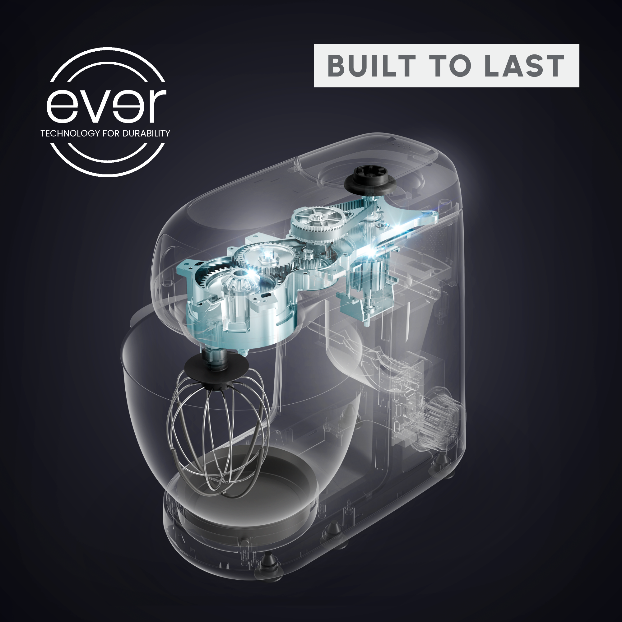 Bake Partner, Robot pâtissier, Bol de 4,6 L, Kit pâtisserie, 1100 W