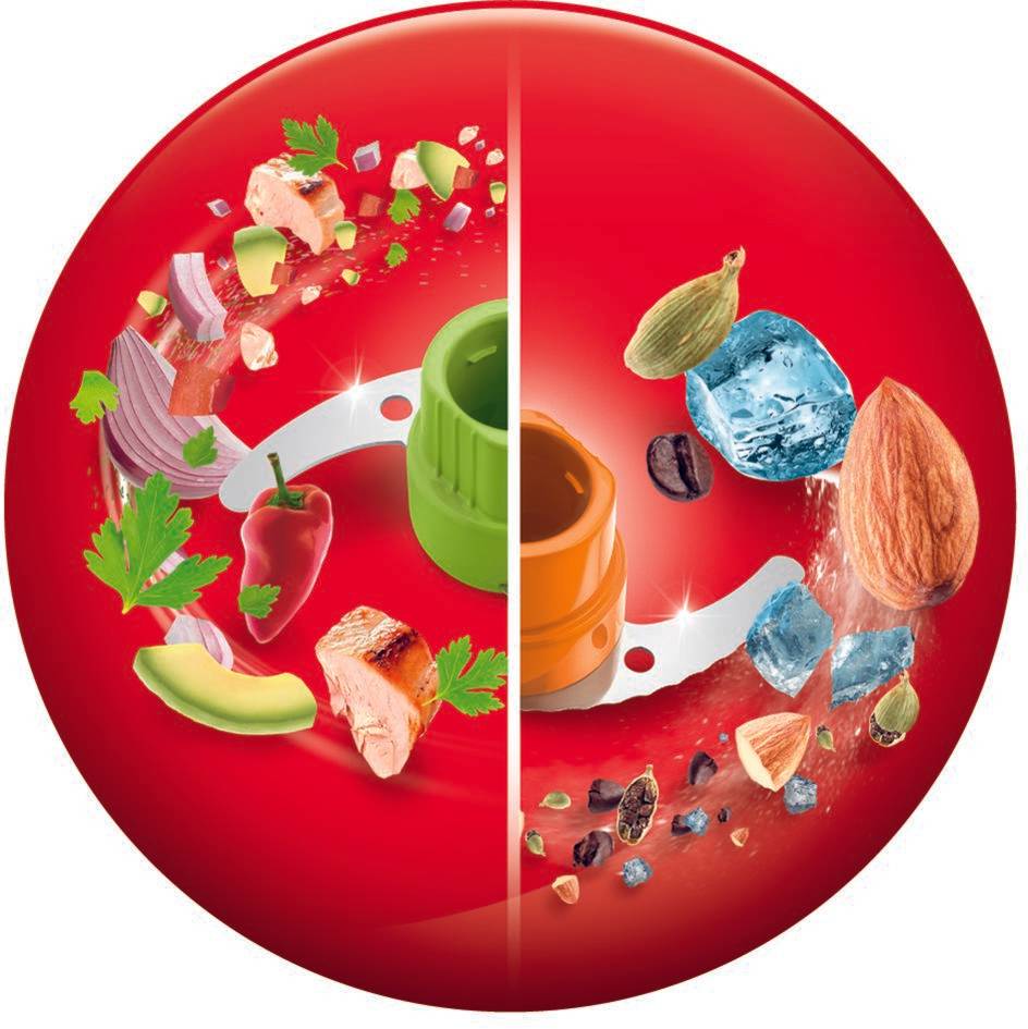 Multi moulinette, Mini hachoir, Fonction 5 en 1, Capacité 500 ml, 500 W, Blanc