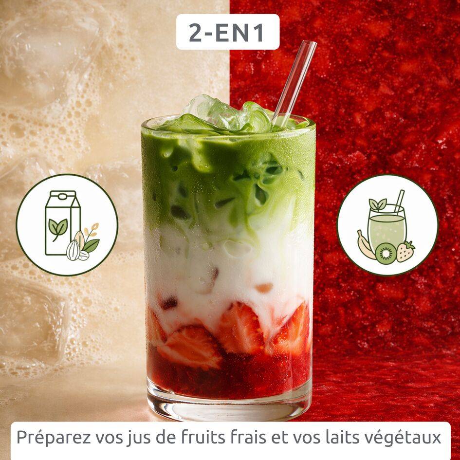 Easy Milker, Préparateur de lait végétal et jus de fruits, Rapide et facile, 1L