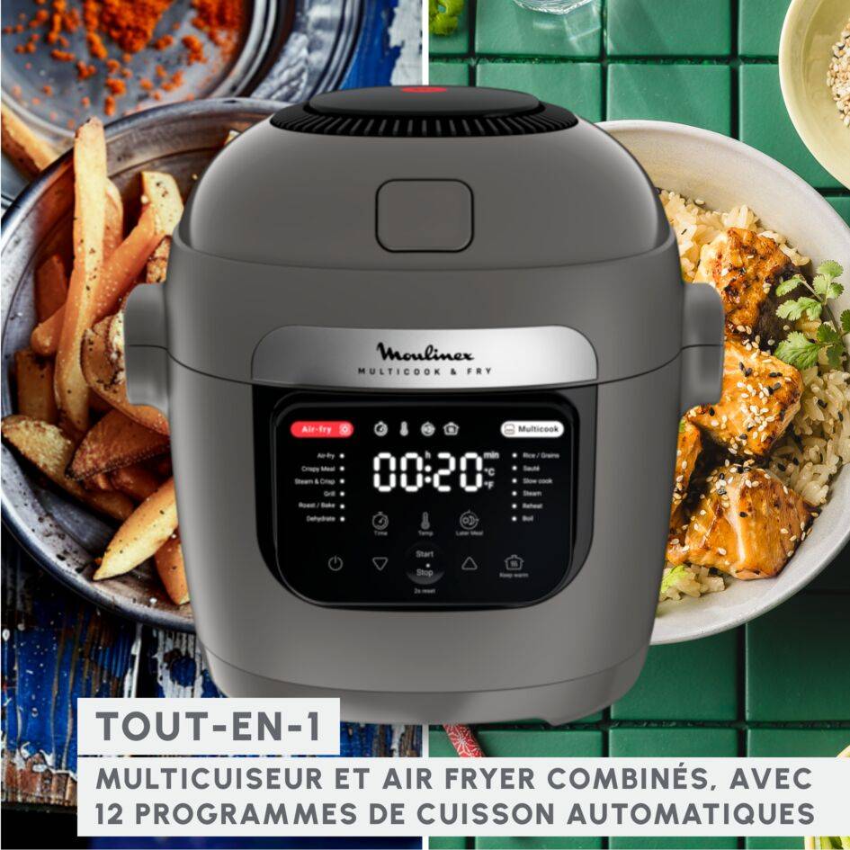 Multicook & Fry, 6L, Multicuiseur Air fryer, Gris