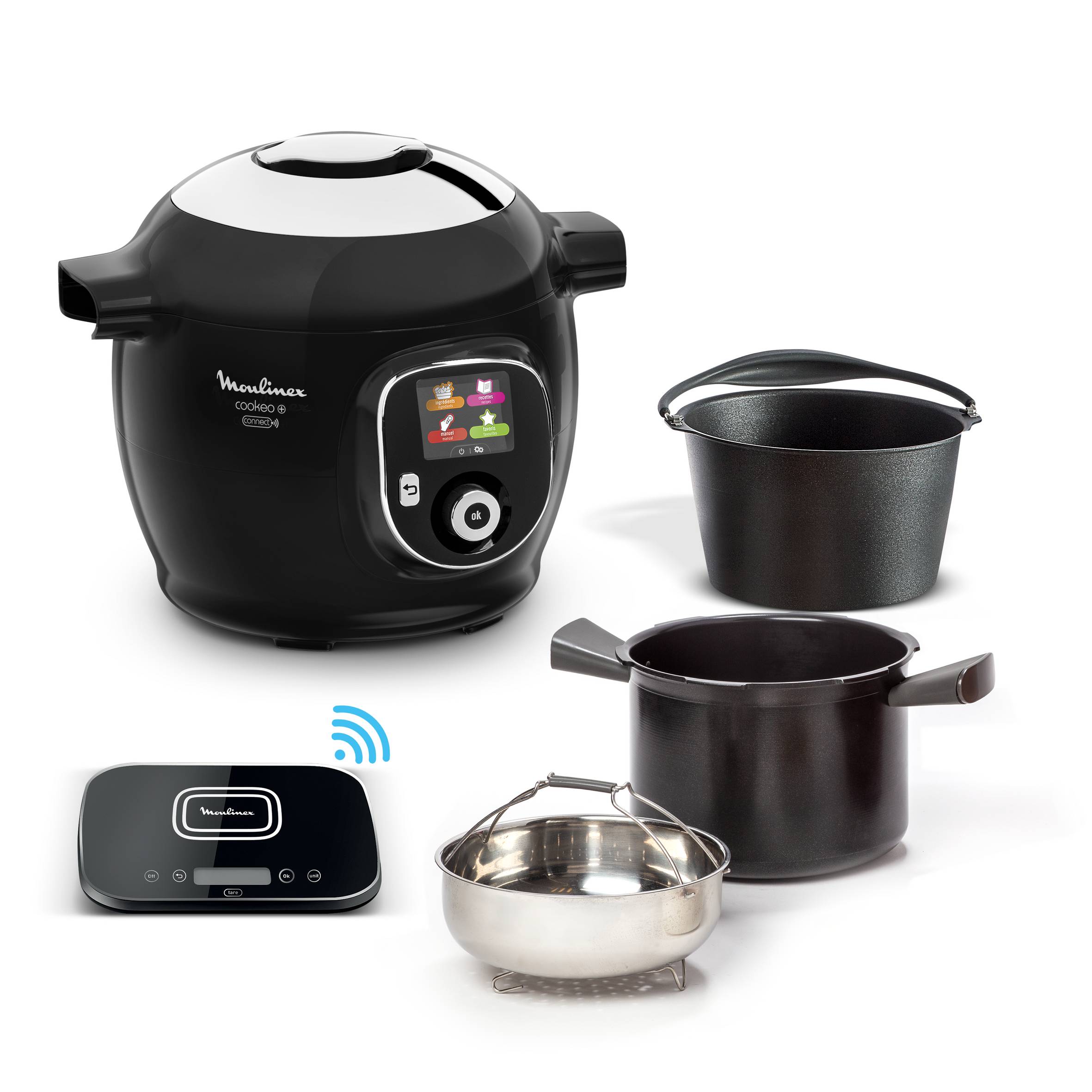 Cookeo + Connect, Multicuiseur connecté, 6L (2/6 pers.), balance de cuisine