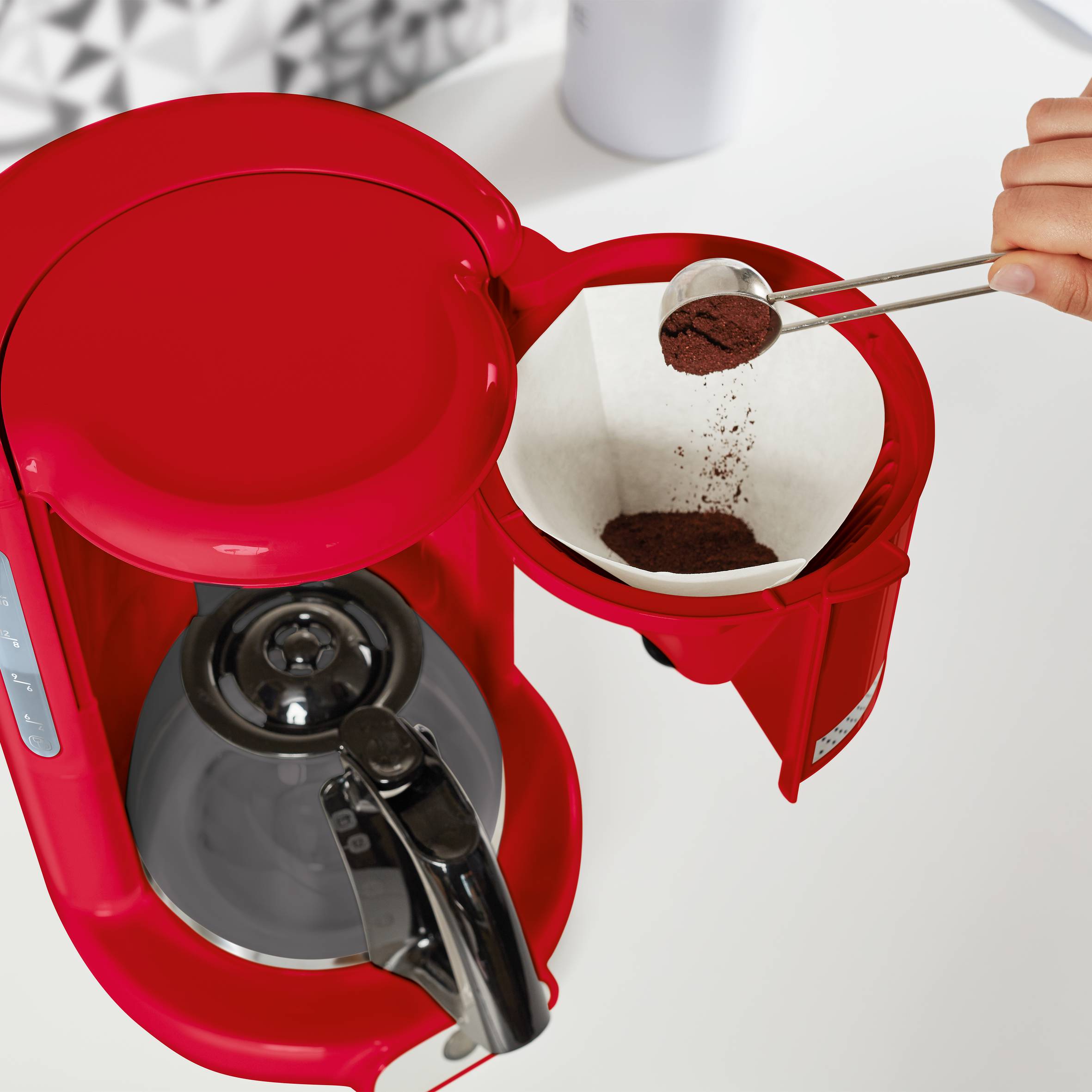 Cafetière filtre, Soleil, 15 tasses, Rouge