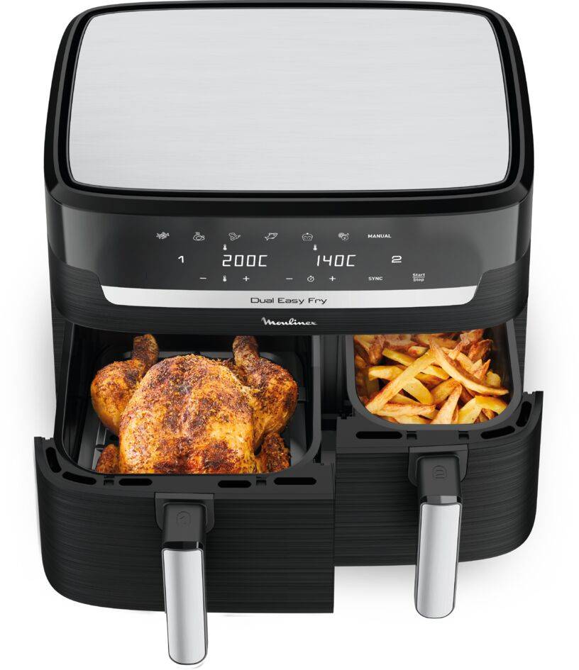 Easy Fry Dual Essential, 7 programmes, Air Fryer, 8.3&nbsp;L, Deux tiroirs, Noir