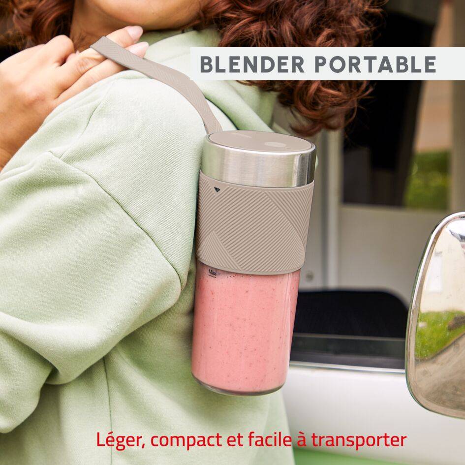 Lightmix Blender portable, Bol tritan 0,3L, 1 vitesse, 2 lames, Rechargeable
