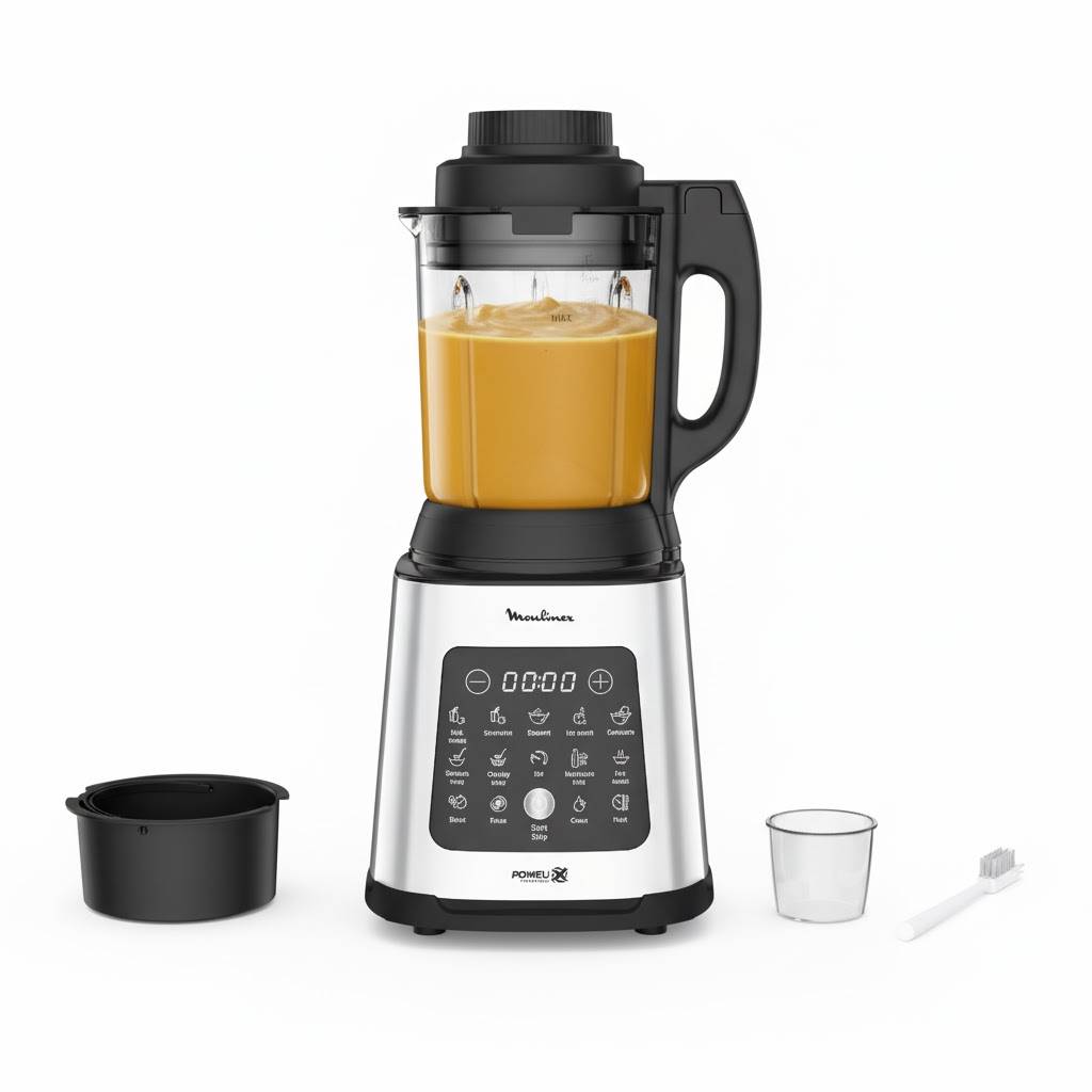 Perfectmix cook, Blender haute performance chauffant, 10 programmes automatiques, Panier vapeur, 1400W, Gris métal