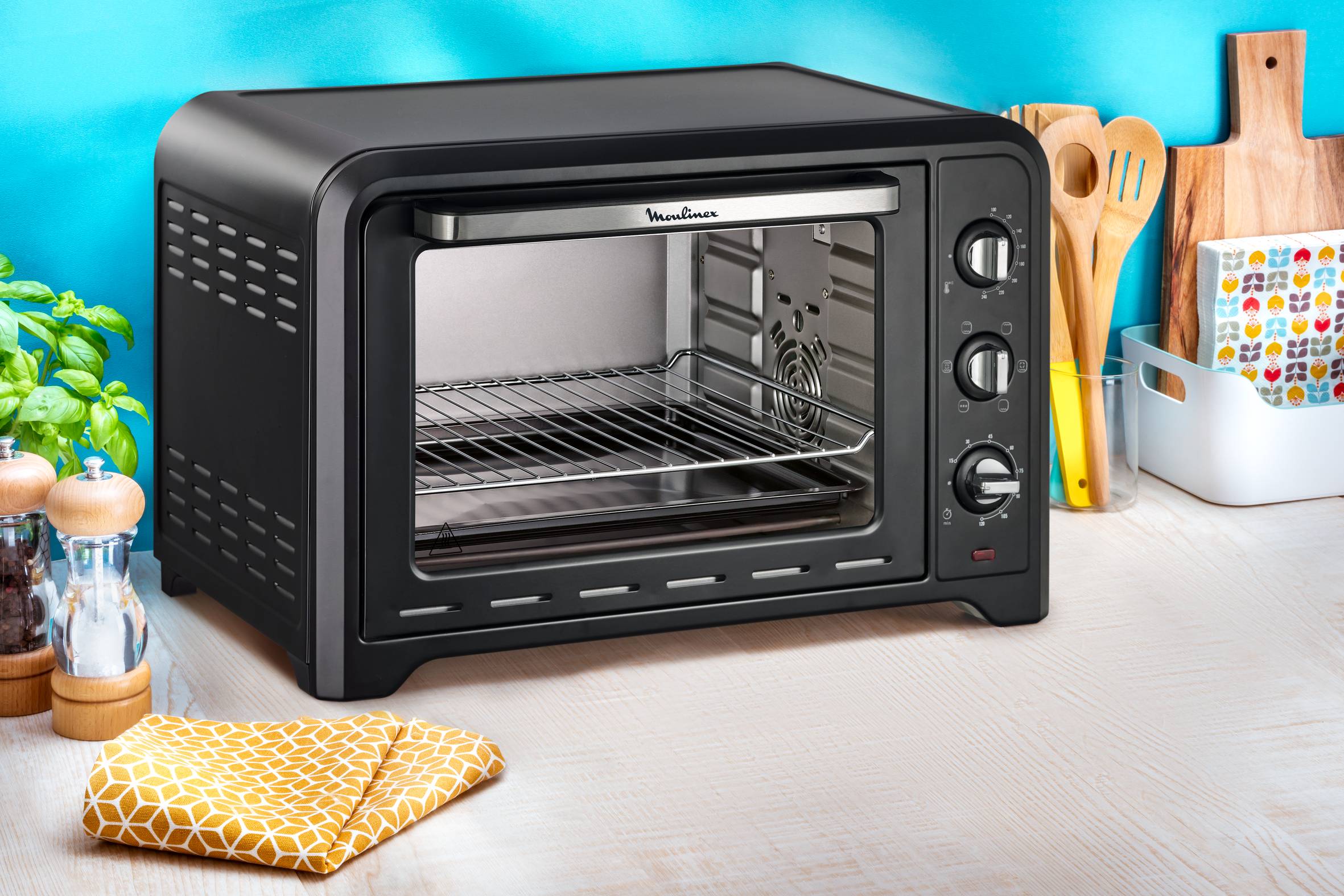 OPTIMO 39 L Noir Pierre à pizza 