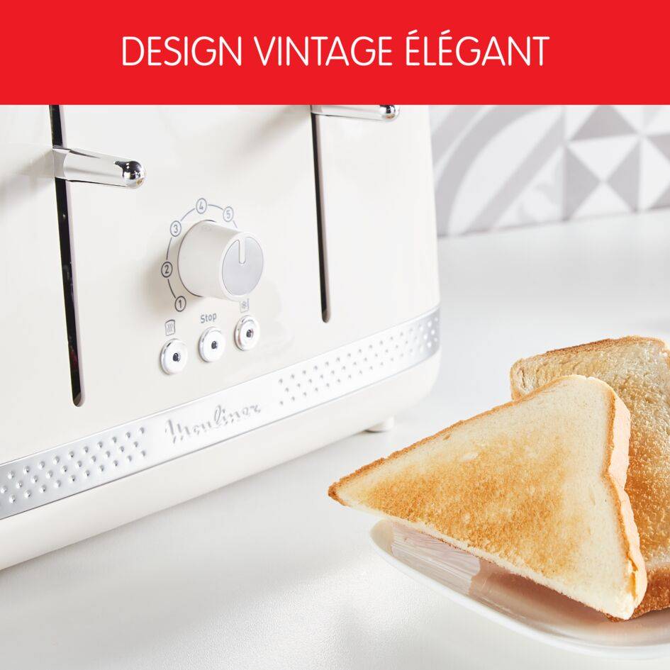 Grille pain, Soleil, 4 fentes, Ivoire