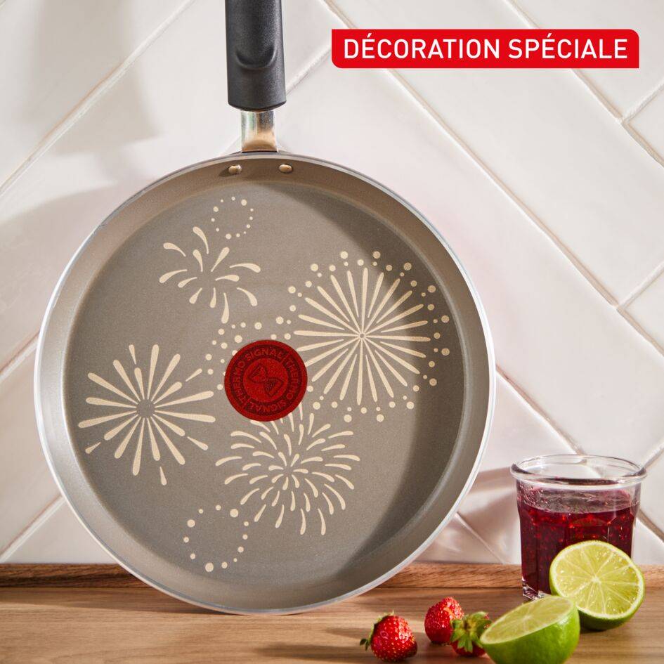 Chandeleur&nbsp;2026, Poêle à crêpes 28&nbsp;cm, Revêtement antiadhésif, Jaune, Tous feux dont Induction