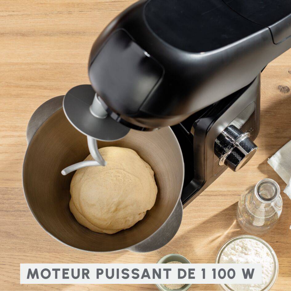Bake Partner, Robot pâtissier, Bol de 4,6 L, Kit pâtisserie, Blender de 1,25 L, Découpe légumes, Broyeur et Hachoir, 1100 W