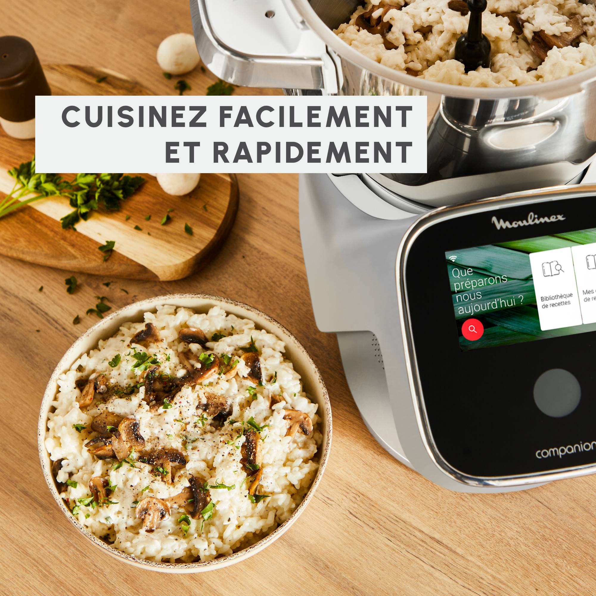 I-Companion Touch Pro, Robot cuiseur, 18 fonctions, Connecté, Pesage intégré, Recettes sur l’Ecran, XL  jusqu'à 10 personnes, Argent, Fabriqué en France