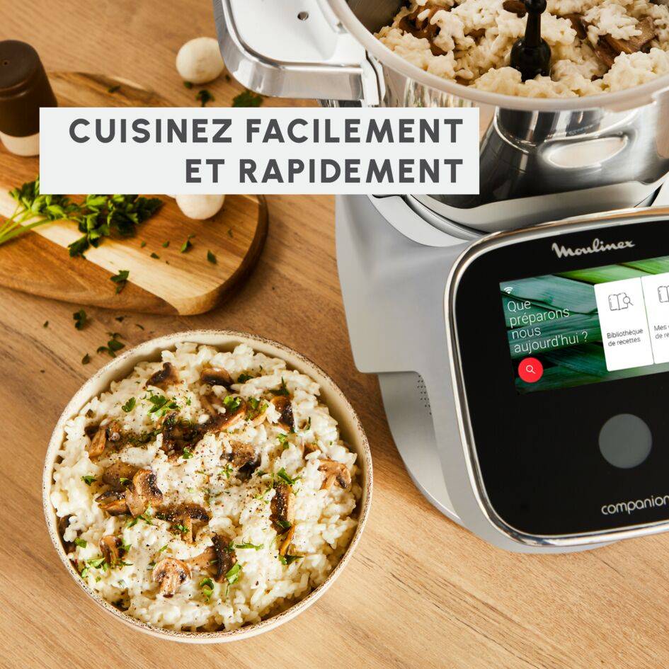 I-Companion Touch Pro, Robot cuiseur, 18 fonctions, Connecté, Pesage intégré, Recettes sur l’Ecran, XL jusqu'à 10 personnes, Argent, Fabriqué en France