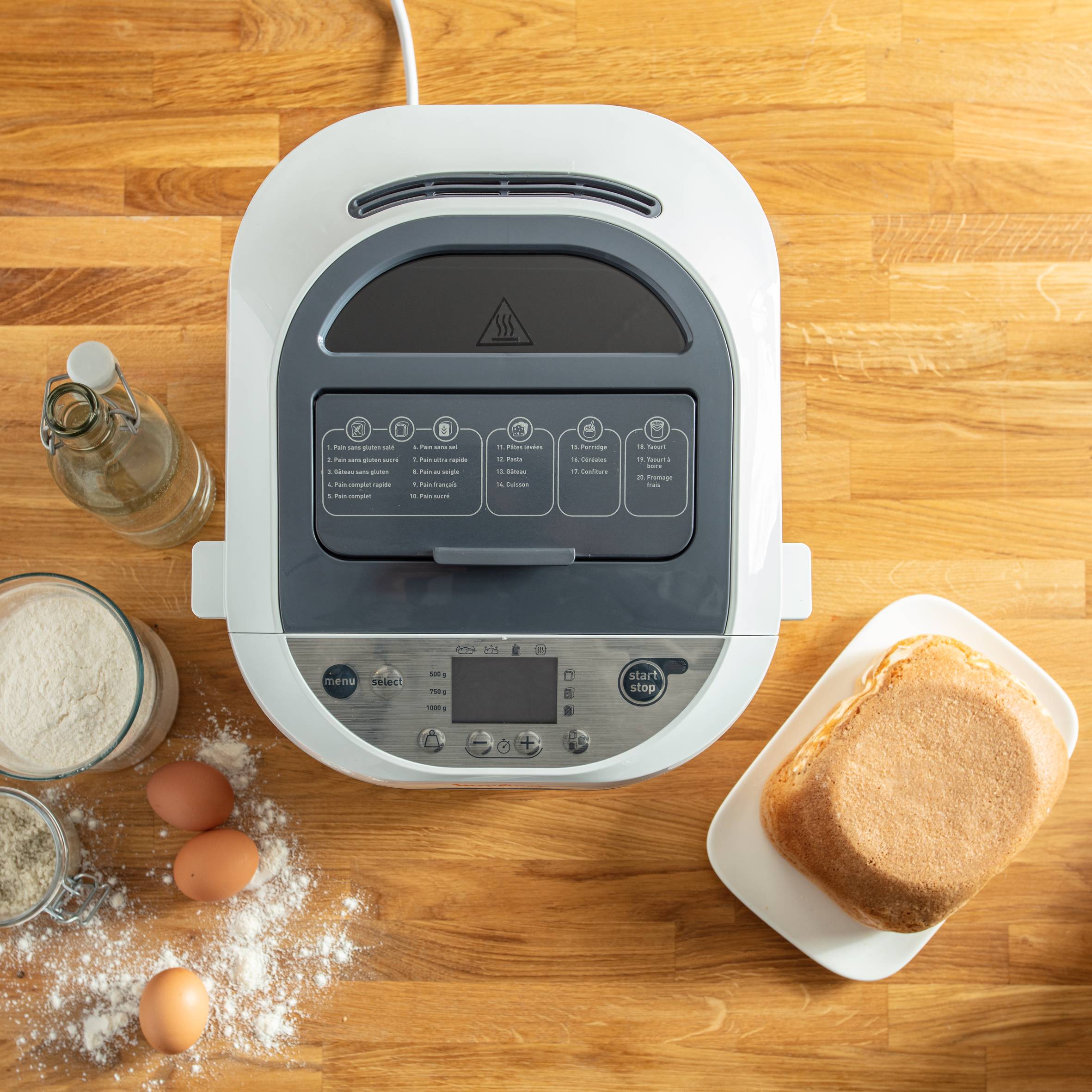 Pain et Trésors, Machine à Pain, 1kg, Yaourts, Confiture, 20 programmes