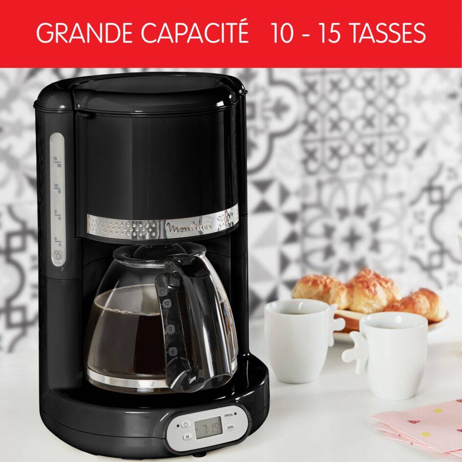 Moulinex Soleil noire Cafetière filtre programmable 10 / 15 tasses