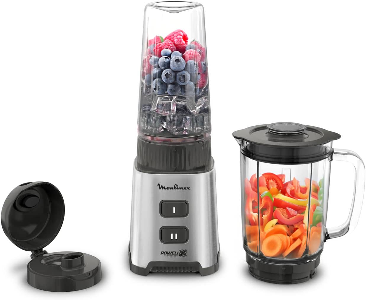 Pulséo, Mini blender, bol en verre, gourde à emporter, 400 W