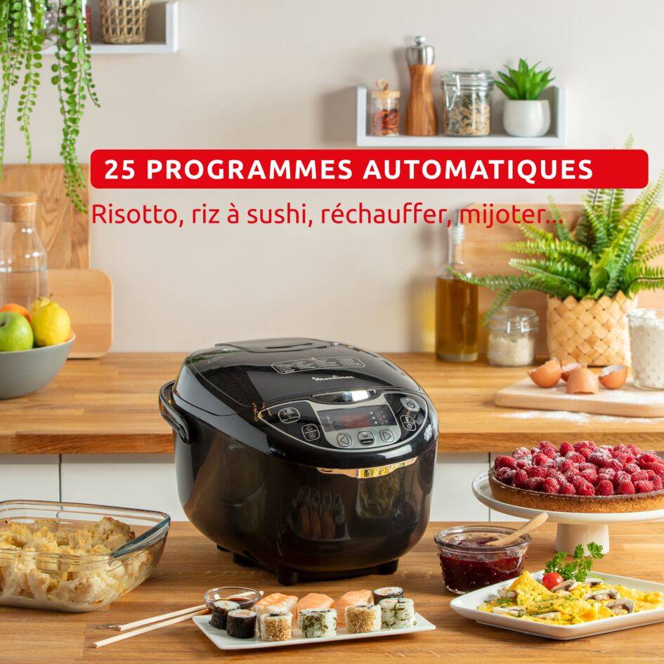 Fuzzy logic, Multicuiseur, 25 programmes, capacité généreuse 5 L, 4 à 5 personnes, Noir