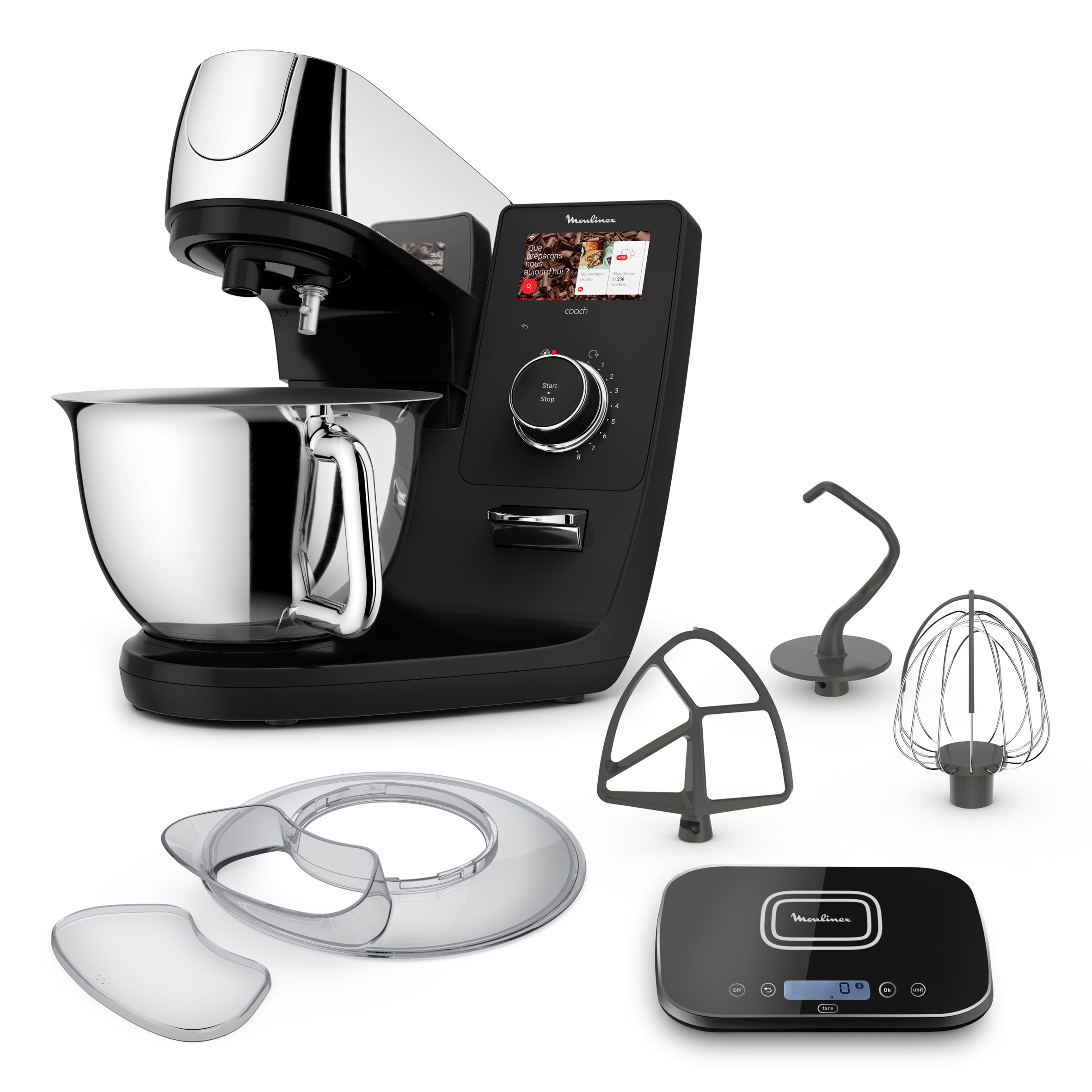 I-Coach Touch, Robot pâtissier connecté, Bol de 5,5 L, Balance de cuisine, Coaching sur l’écran, 21 programmes automatiques, 1200 W