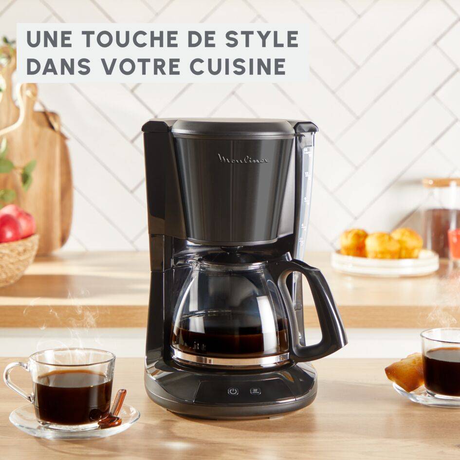 Cafetière filtre Subito Moulinex finition inox noir