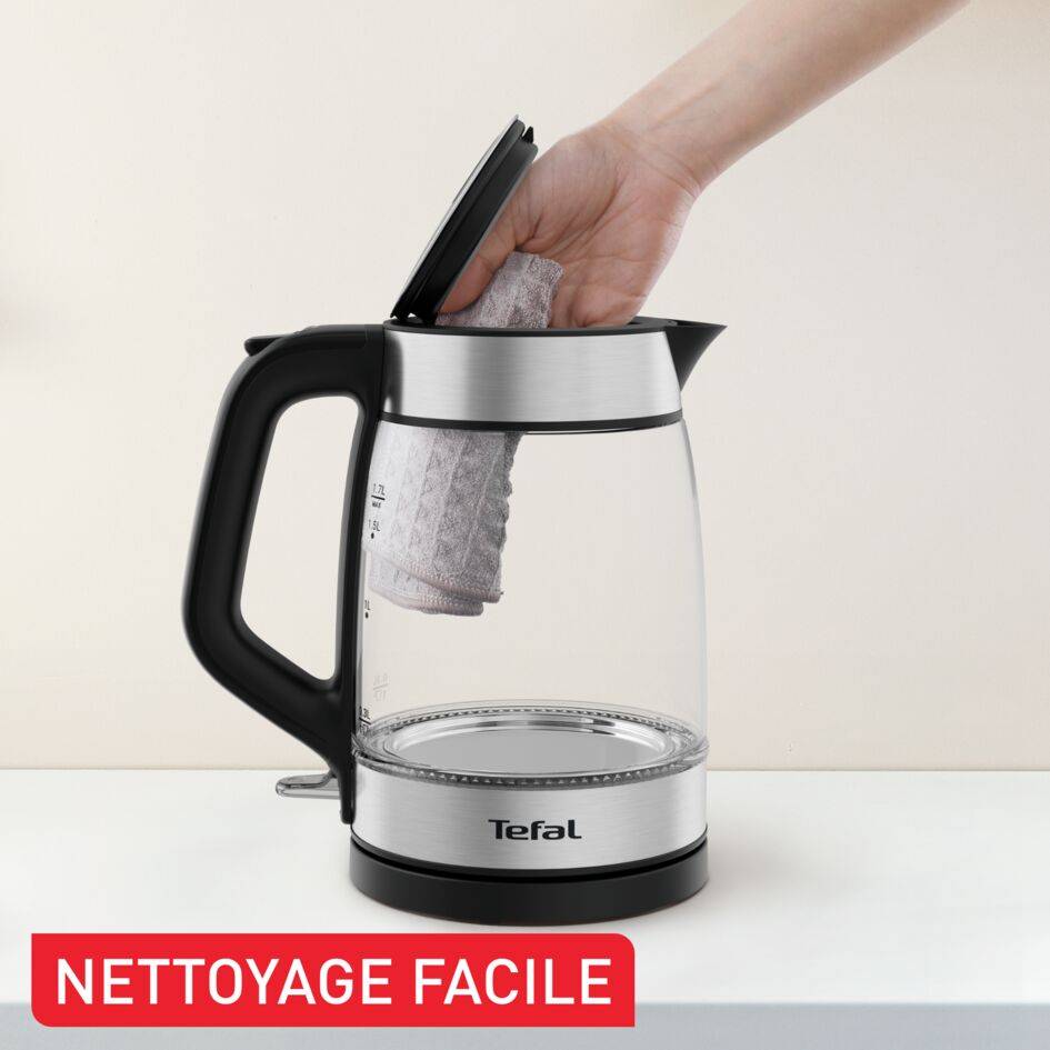Bouilloire, Tefal, 1,7L, Verre transparent
