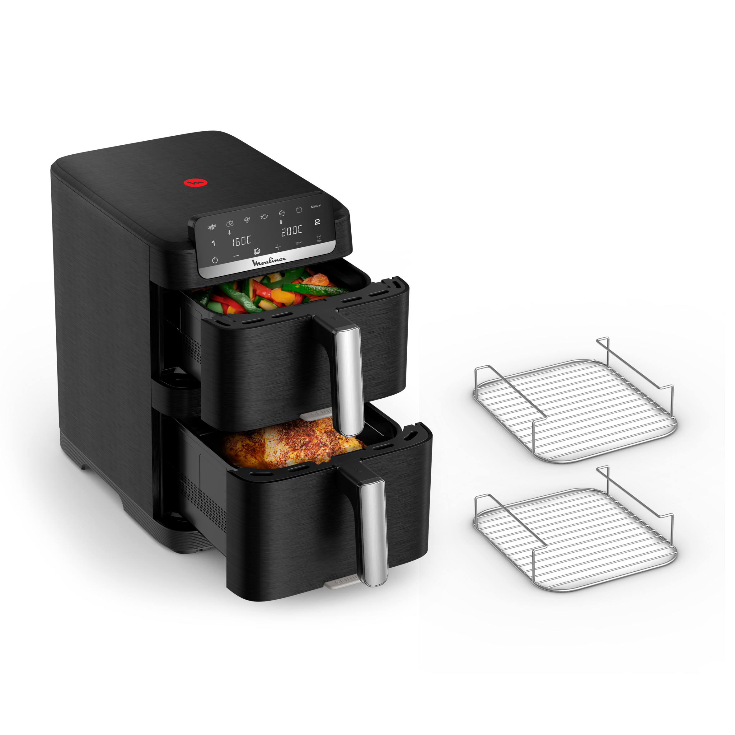 Easy Fry Crispy Stack 10L, Dual air fryer, Compact, Façades amovibles