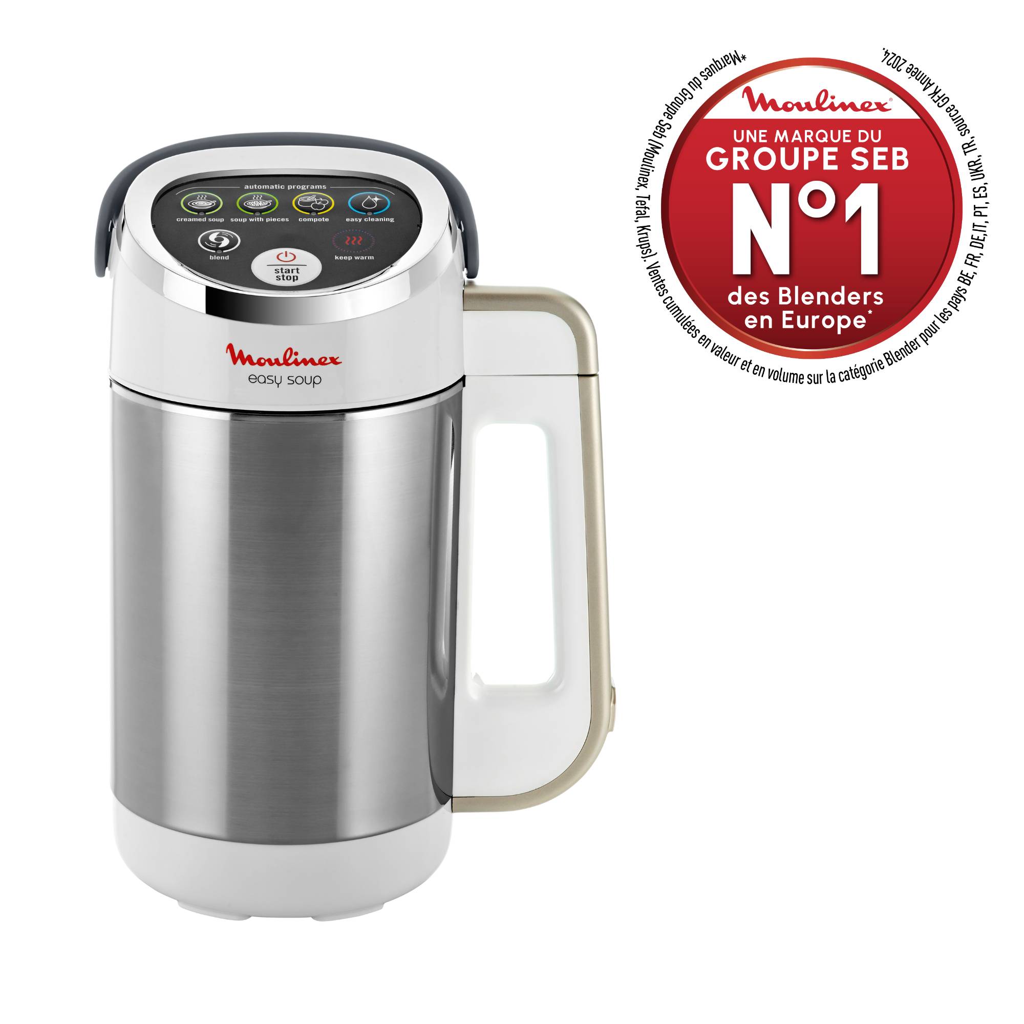 Easy soup, Blender chauffant, 5 programmes, 1,2 L, blanc