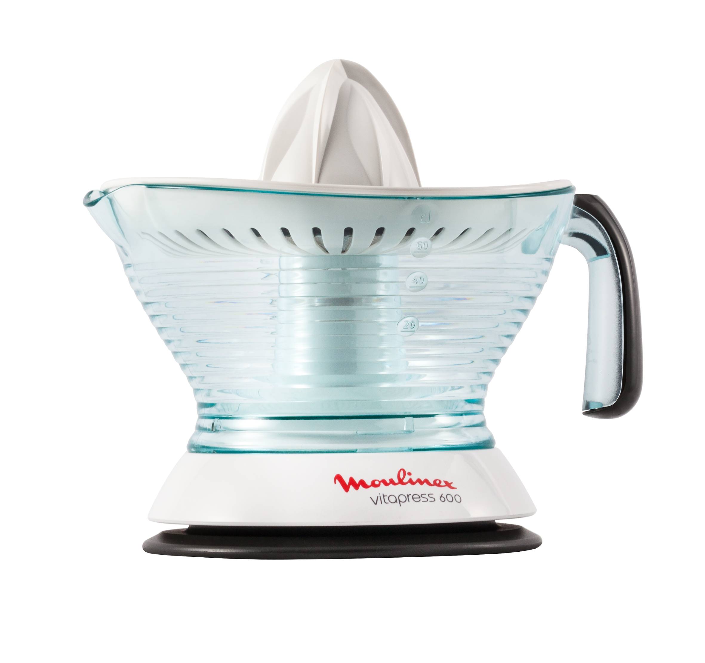 Vitapress, Presse-agrumes, 0,6 L, 2 filtres, rotation dans les deux sens, Blanc/Gris foncé