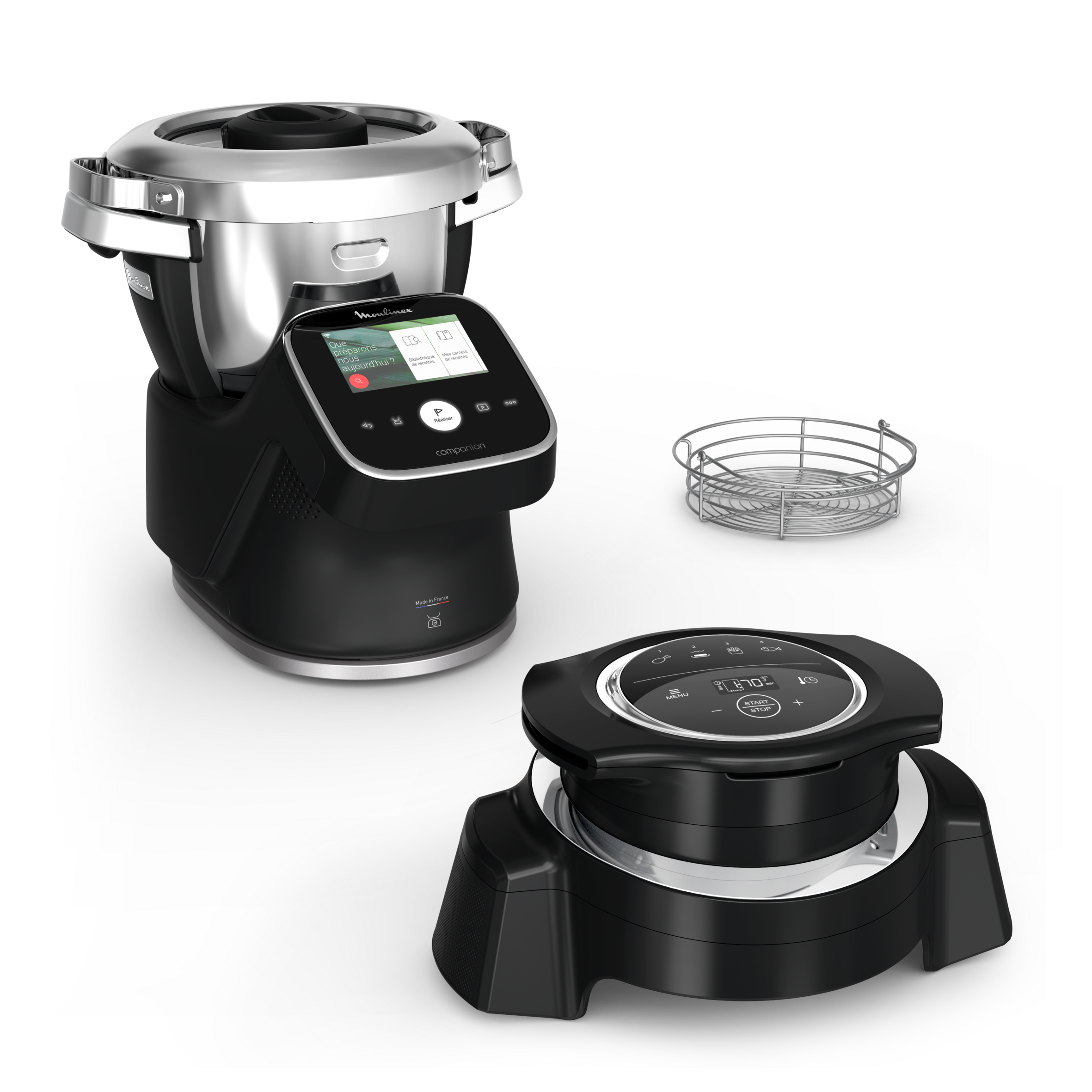 i-Companion Touch Pro avec extension air fryer, Robot cuiseur, 3L, Noir