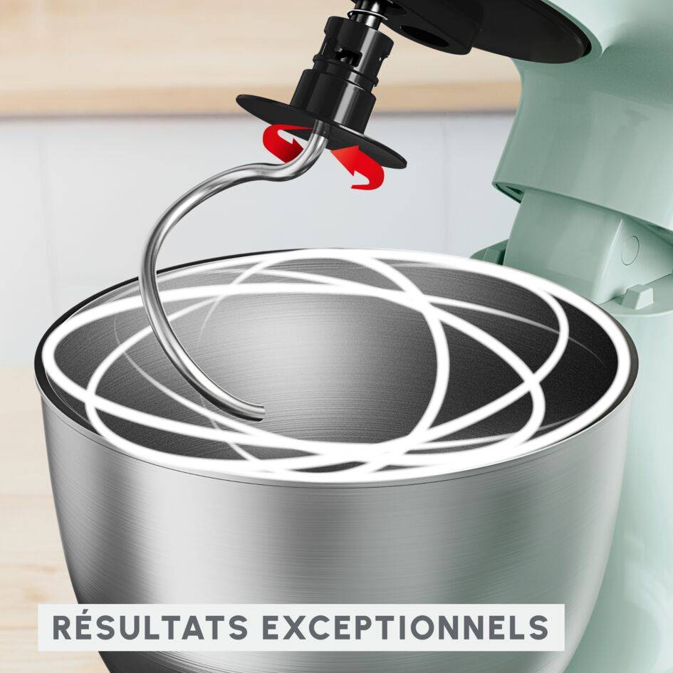 Bake Easy, Robot pâtissier, Compact, Facile à utiliser, Vert clair