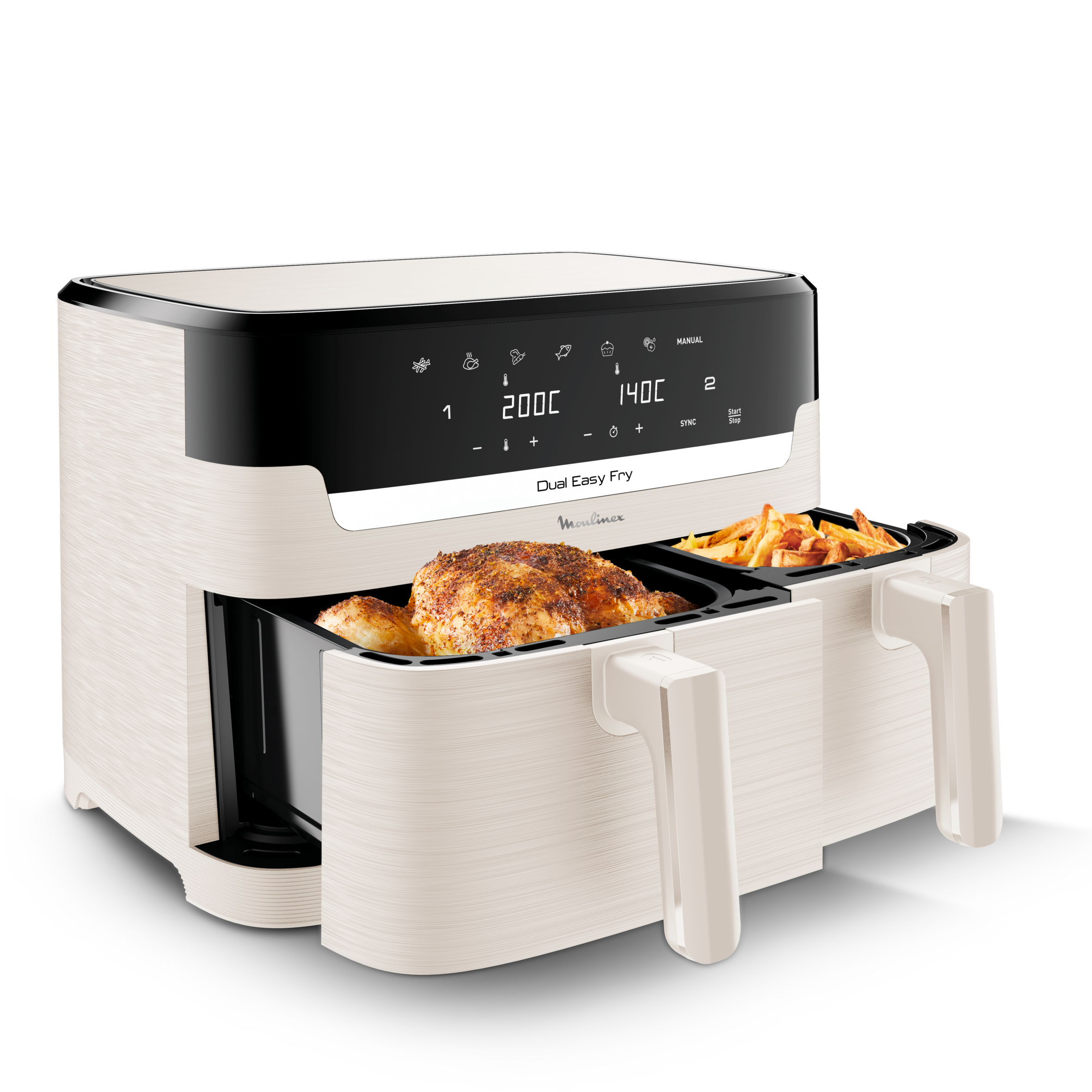 Dual Easy Fry, 8L, Air fryer, Ivoire