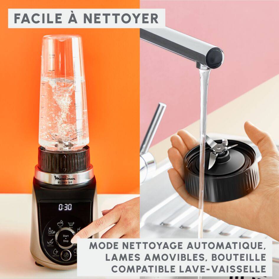 Blend Up, Blender mini, Bol tritan 0.85L, 1000W, 8 programmes, 6 lames