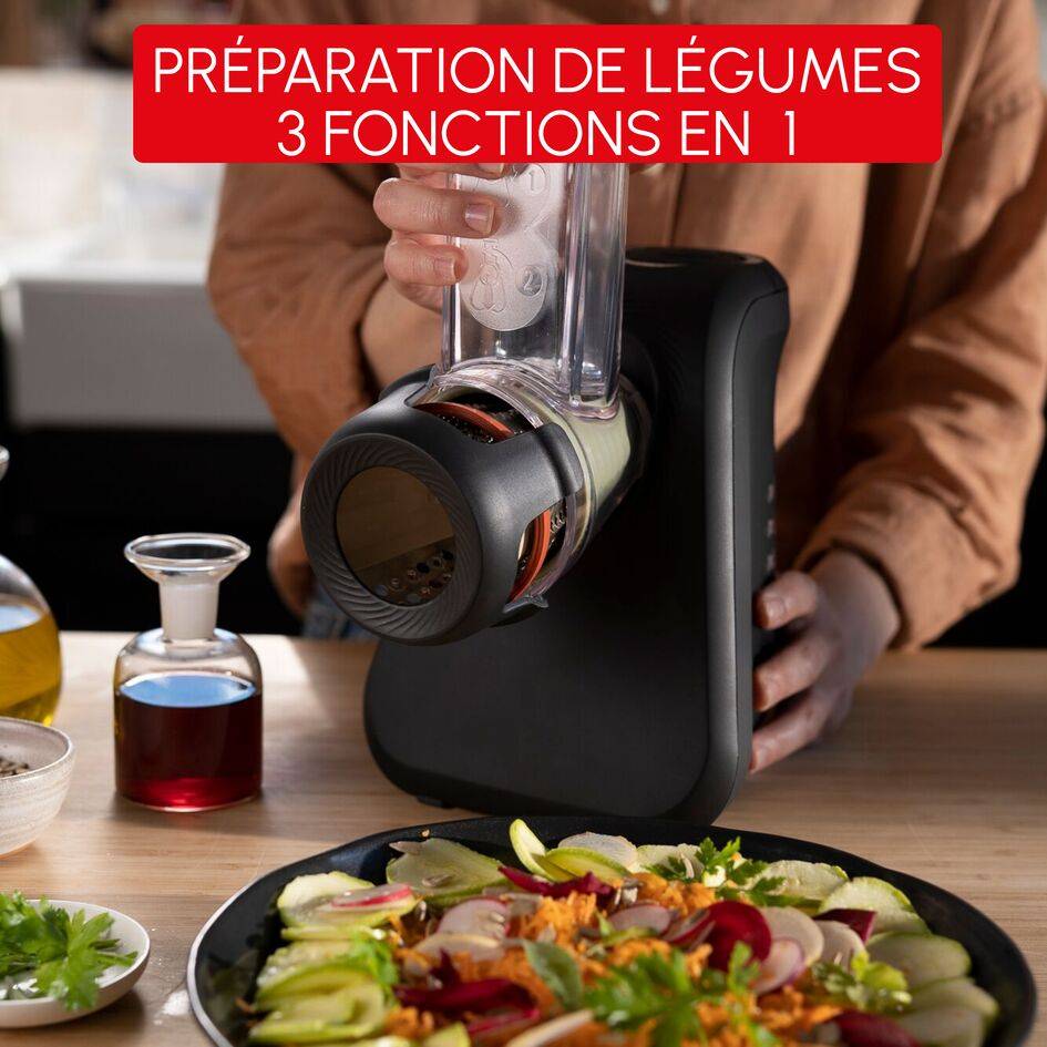 Fresh express Intension, Découpe-légumes, 3-en-1, 3 cônes, Noir