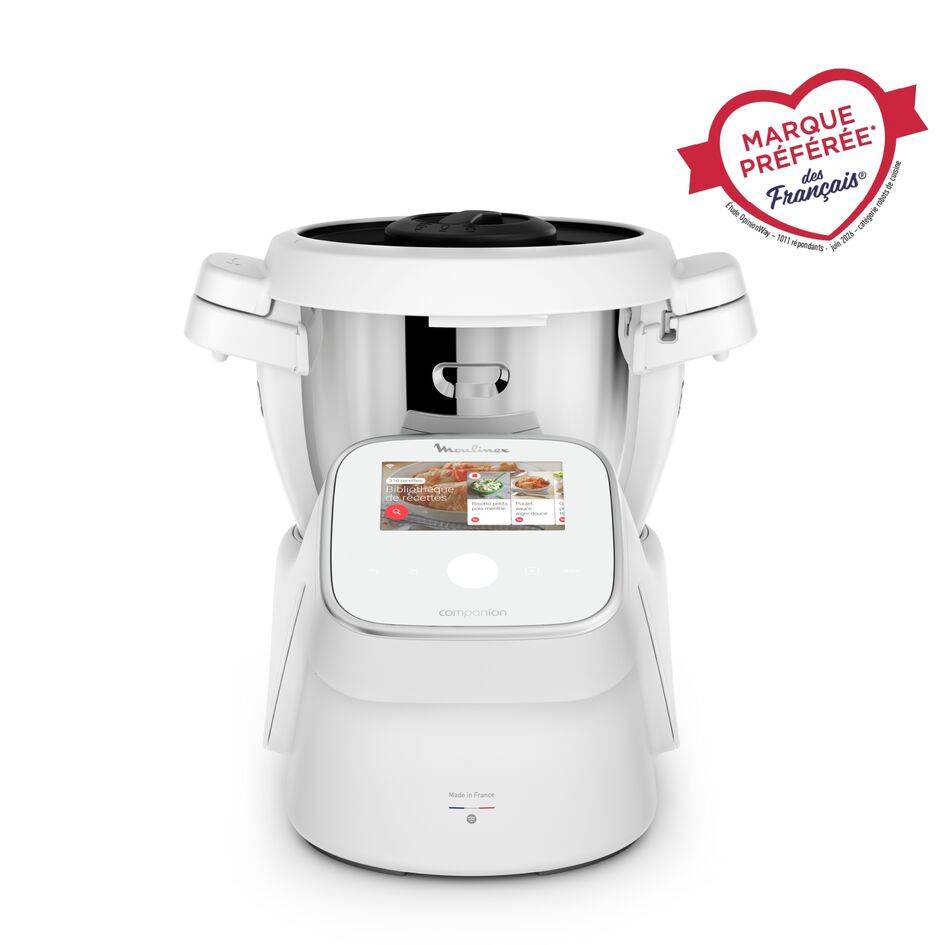 I-Companion Touch, Robot cuiseur, 17 fonctions, Connecté, Recettes sur l’écran, Capacité XL 10 personnes, Blanc, Fabriqué en France