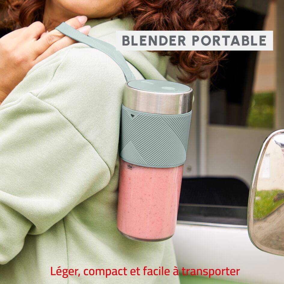 Lightmix Blender portable, Bol tritan 0,3L, 1 vitesse, 2 lames, Rechargeable