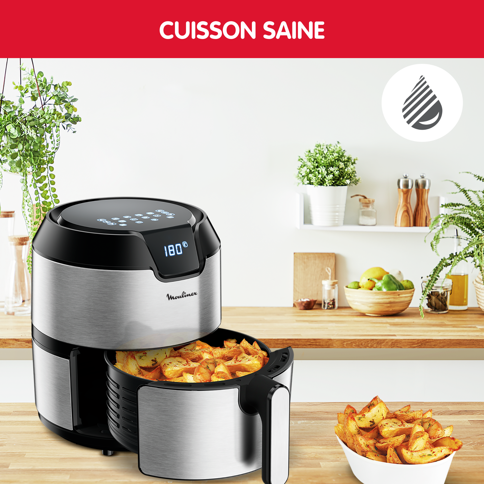Easy Fry Deluxe, 4.2L, Air fryer, Inox