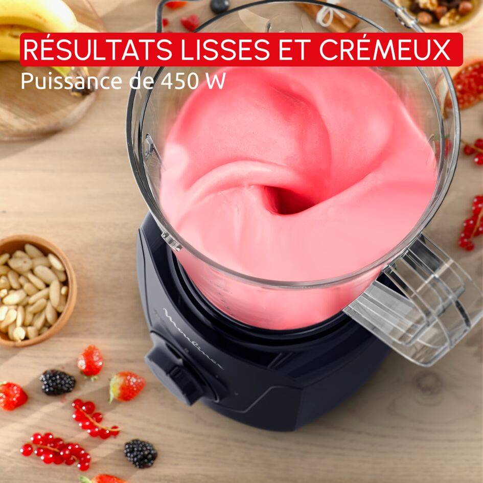 Blendforce Essential, Blender, Bol plastique, 1,85 L, 450&nbsp;W,  2&nbsp;vitesses + Pulse, 4 lames, Hachoir
