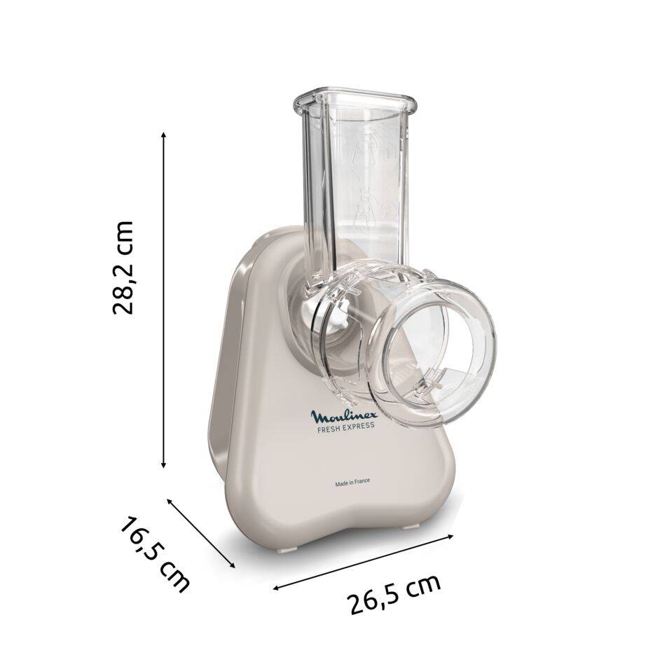 Fresh Express, Découpe-légumes électrique, Service direct dans le plat, 3 cônes, Écru