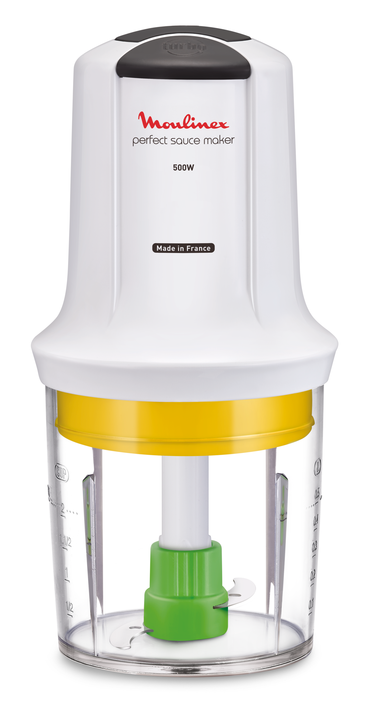 Multi moulinette, Mini hachoir, Fonction 4 en 1 + éplucheur d'ail, Capacité 500 ml, 500 W, Blanc