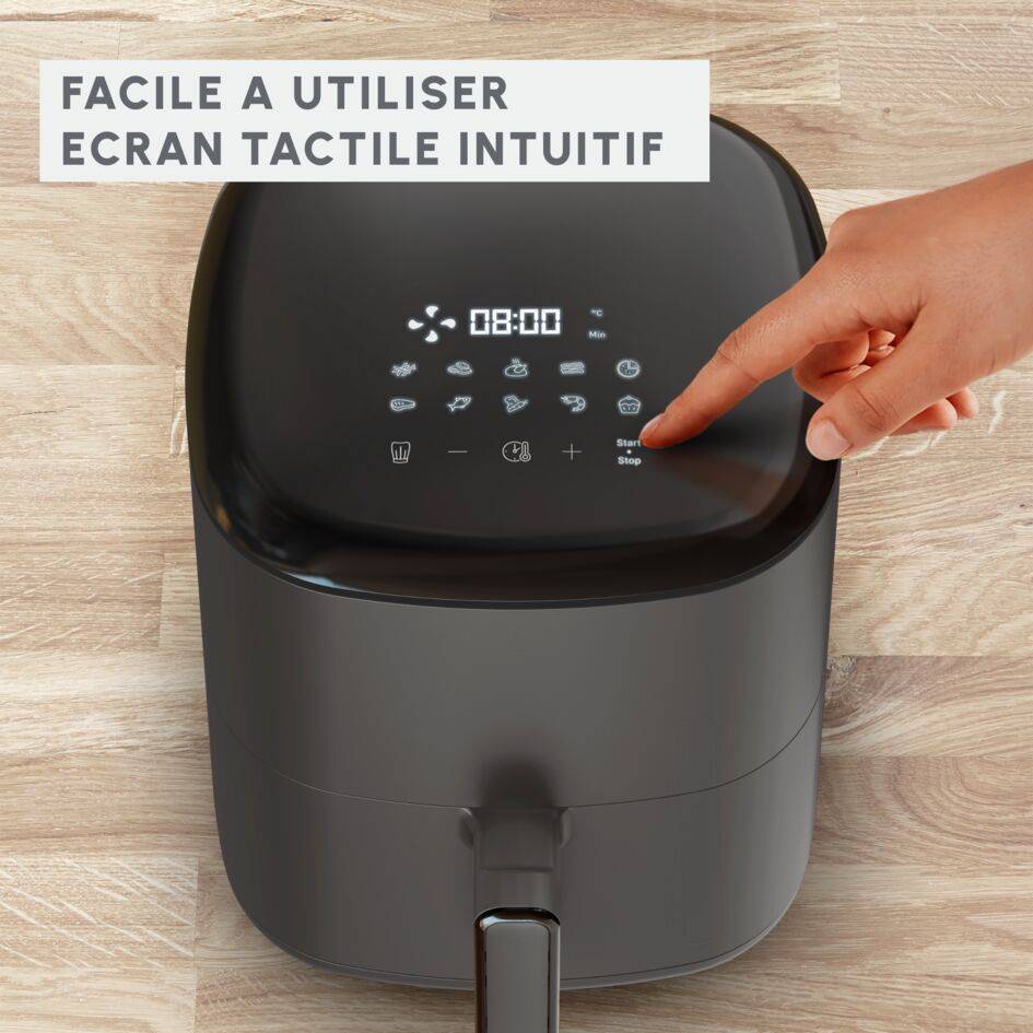 Easy Fry Max, Air Fryer, 5 L (6 pers.), Panneau digital, 10 programmes, Gris Anthracite