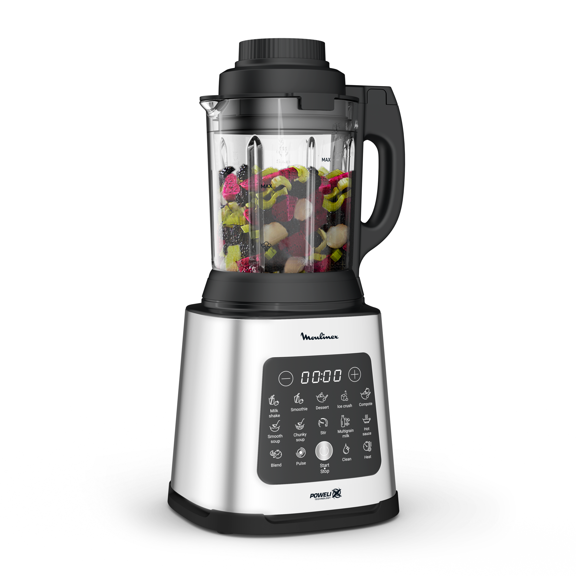 Perfectmix cook, Blender haute performance chauffant, 10 programmes automatiques, Panier vapeur, 1400W, Gris métal