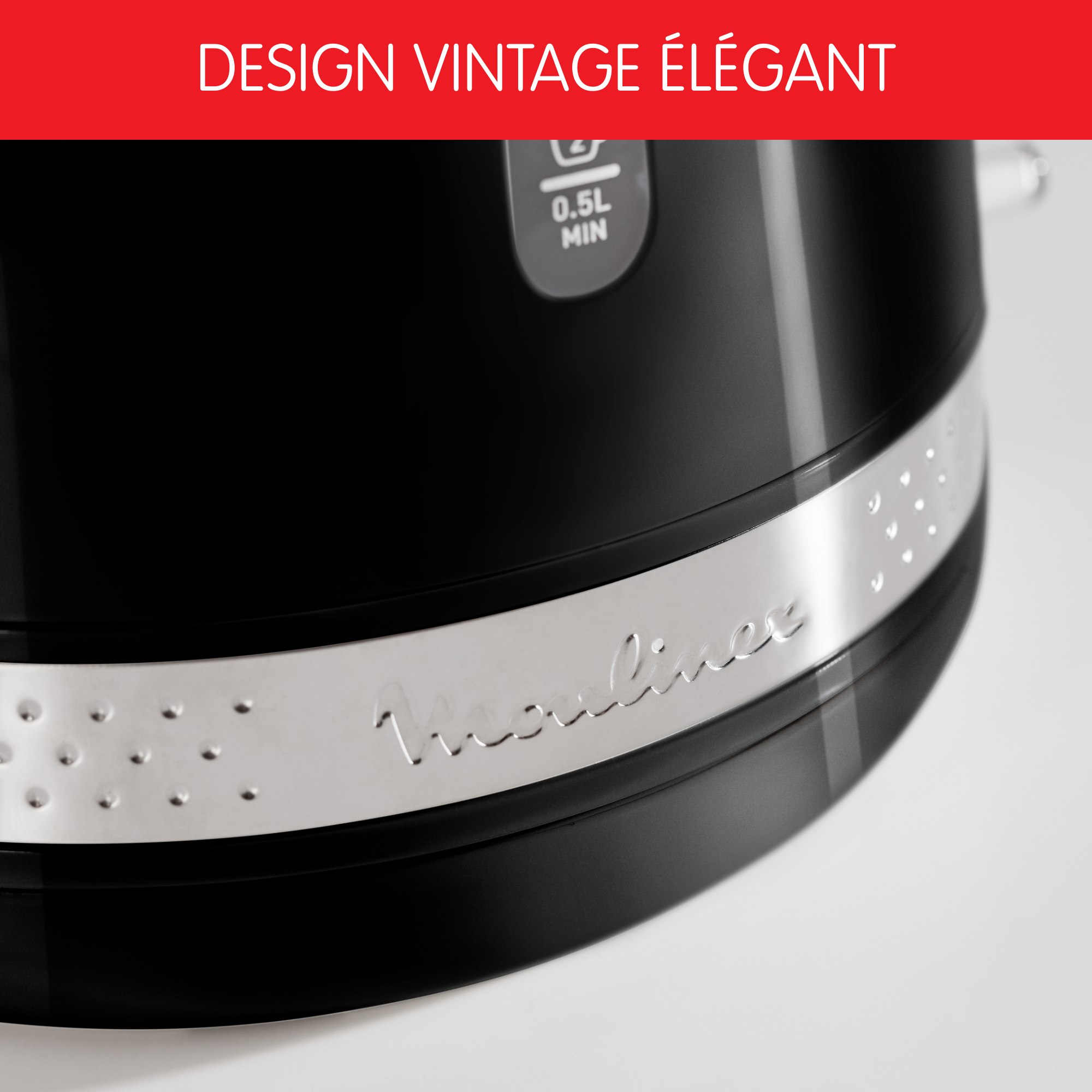 Bouilloire électrique Soleil noire 1,7L  vintage