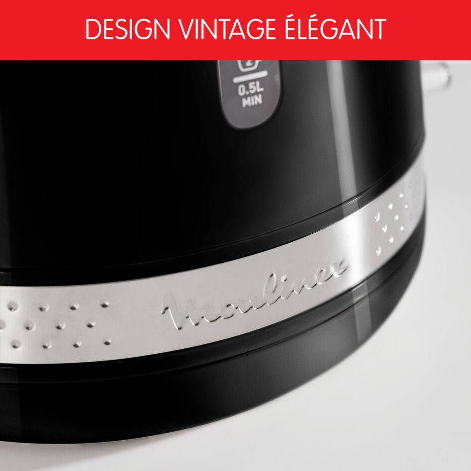 Bouilloire électrique Soleil noire 1,7L vintage